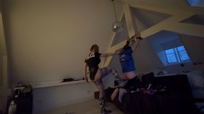 Hardcore whipping Submissive Slave training Tied on this balk