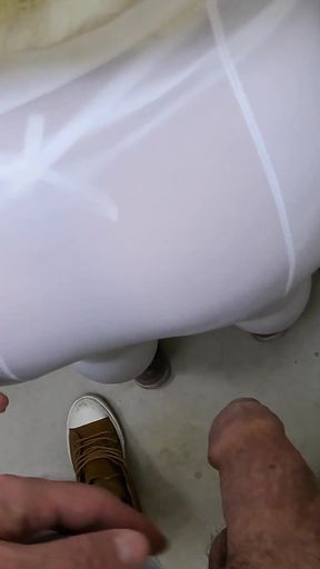 Stranger Horny MILF Touch My Dick in Subway - Cock Rubbing Handjob in Train