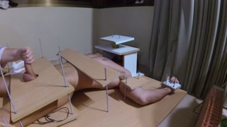 Amateur Femdom. Needle and handjob torture