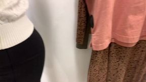 public masturbation of a young bitch feralberryy with a dildo in the fitting room