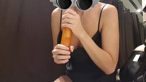 public masturbation of a young bitch feralberryy with a dildo in the fitting room
