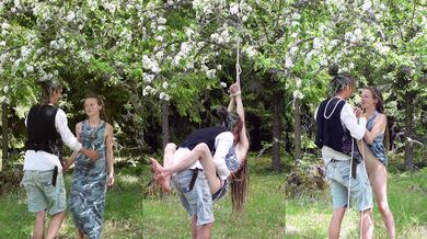 Shibari ties and soft kink blooming under Swedish apple tree