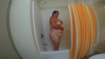 Sexy BBW Hotel Morning Shower