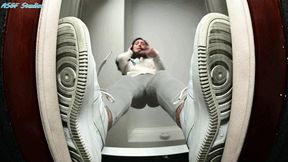 Trying to sneak out with friends lands you in Chicana 's GIANTESS JAIL! Shoe prison for you, but first SQUISH under her BARE FOOT!! - MOV