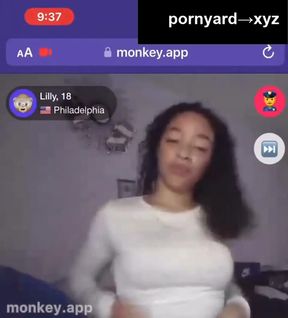 Slim amateur teen reacts to homemade footage