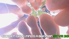 Capri Sushii Faith Ella - 4 Girl Garden gang find a bugman - VR 360 5k