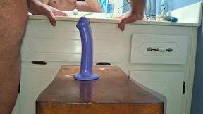 Taking a big dildo up my ass until I'm ready to cum
