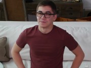 FIRST PORN AUDITION! Nervous Teen Twink Gets Drenched In Cum In His Casting