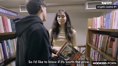 Petite latina teen gets pounded doggystyle in public library