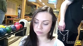 Czech pornstar takes a wild ride in bowling alley