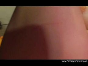 Busty redhead milf wearing gloves gets double penetrated