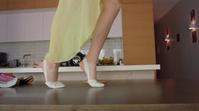 Goddess Amber Rule In The House - White Half Ballet Shoes - Part 1 - 4K