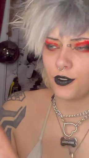 Lipstick Fetish JOI Handjob Jerk off Encouragement Taboo Black Lipstick Dirty Talk Glitterqueen1999