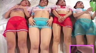 Sexy Japanese babe sucking cocks and flashing their pussies in game show
