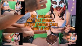 My Shorts Are Too Small... So I'm Eating Cake Like a Pig