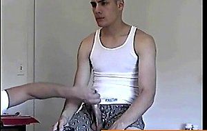 Straight seduced guy jerked by gay dude