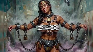BDSM – Wonder Woman chained in the shower