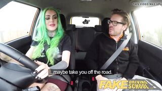 Fake Driving School Wild riding for inked big tit Bae