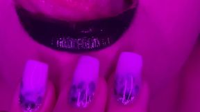 Black Lipstick Fetish And Extreme Close-Ups Sloppy Blow Jobs