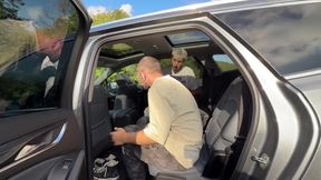 Daddy Destroys Twink Hole Raw in Car Bareback Cum Gush