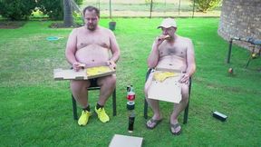 Big Daddy & Tom Stuff Their Faces and Fill Their Big Bellies with Pizza