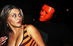 Carmen Ross sucks huge cock in Halloween outfit