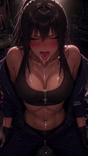 Hot anime mechanic works on the car and gets horny in the process   Clip 1