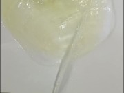 Desperate young man pissing, long and pleasurable, pov