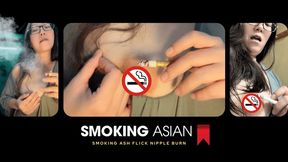 Darkside Smoking Asian: Sadistic Cigarette Ash Flicks on Bare Nipples