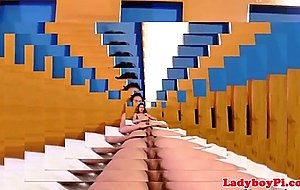 Smalltit piladyboy tugging intense cock