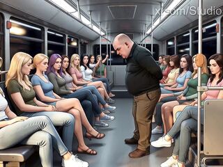 Shoe Pervert Licks Honeys's Shoes on a Crowded Bus