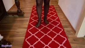 Asmr Nylon Walking on Carpet - Sheer Stockings Feet and Soft Footstep Sounds