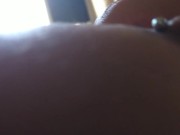 I woke up with my giant cock very hard in my panties