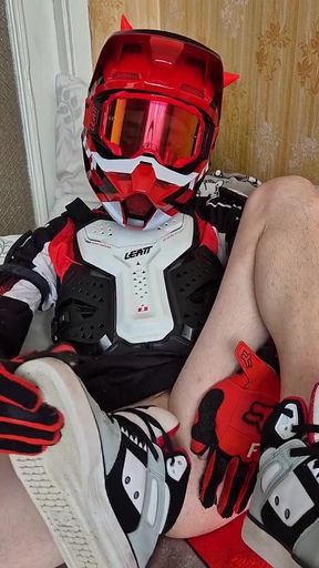 In Biker Gear, He Brought to Orgasm