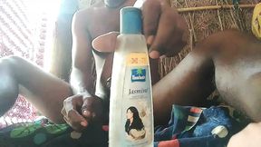 desi man jerking cock with musterd oil