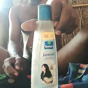 desi man jerking cock with musterd oil