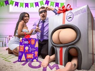 Happy StepFather's Day: Wife and Stepdaughter's Ass Gift and Buttplugs Lead to All-Day Fucking