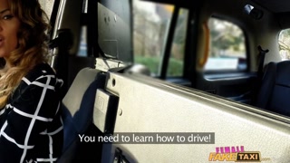 FemaleFakeTaxi Fat cock stretches pussy in UK taxi
