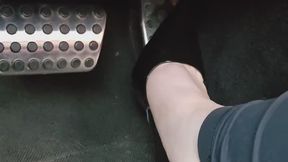 Come with me for a speedy drive in my Hellcat, while I wear my black pumps and a black pair of leggings!! I drive really fast, and do lots of hard acceleration!!