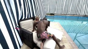 BLONDE WIFE CARLIE VIXEN FINDS SOME POOLSIDE BBC
