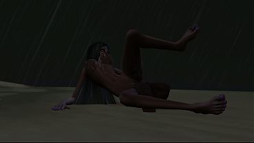 futa god with giant penis on tropical paradise island