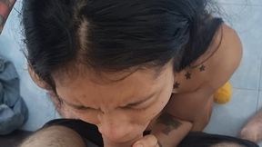 morning blowjob and cum for breakfast