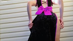 Japanese step sis fingers her tight ass and kitty outdoors