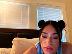 Tranny amateur solo big tits masturbates in high def