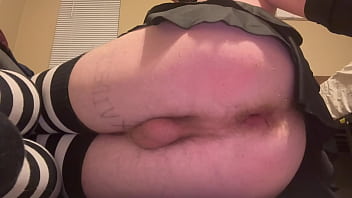 Femboy Twink has fun with asshole