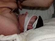 Extremely messy and sloppy self suck and piss drink! Cum on face