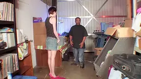 Big black cock penetrates a young short hair teen