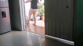 My Perverted Stepmother Likes to Clean in the Street for the Neighbor to See