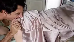 Dirty talkin' girl with biggest ass gets rimmed and fucked in satin lingerie