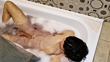 I caught my neighbor jerking off in the bathroom and gave him my big dick to suck!